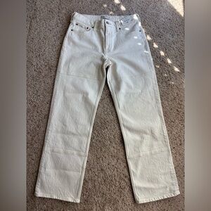Abercrombie & Fitch Low Rise The Baggy White Cream Ivory Jean Denim